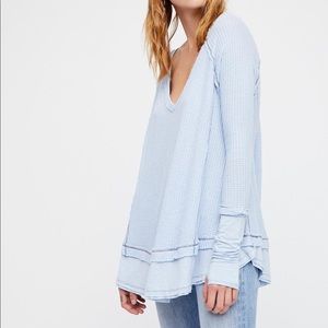 Free People Laguna oversized thermal tunic in blue